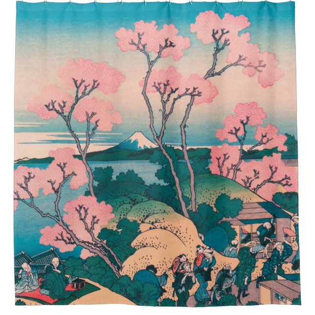 Spring Picnic unter den Blume des Kirschbaums Mont Duschvorhang (Vorderseite)