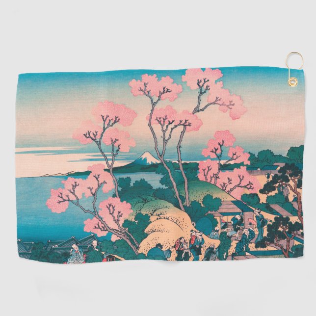 Spring Picnic unter den Blume des Kirschbaums Mont Golfhandtuch (Horizontal)