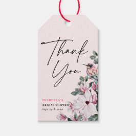 Spring Pink Floral & Birds Brautparty Vielen Dank Geschenkanhänger