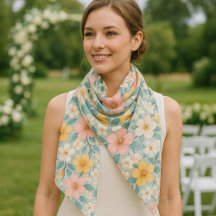 Spring Pink Floral Chiffon 