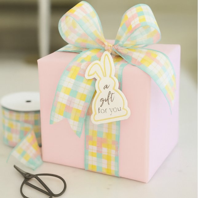 Spring Plaid Pastel Pink Blue Yellow Ripsband (Spring pastel plaid ribbon is perfect for a variety of occasion.)