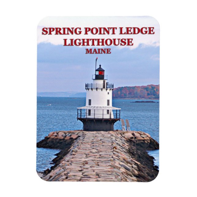 Spring Point Ledge Leuchtturm, Maine Foto Magnet (Vertikal)
