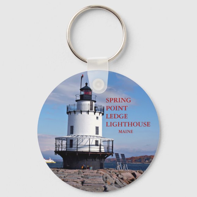 Spring Point Ledge Lighthouse, Maine Schlüsselanhä Schlüsselanhänger (Vorderseite)