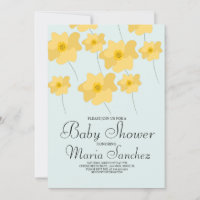 Spring Poppy Yellow Bold Floral Baby Dusche Pastel