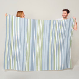 Spring Rain and Tropical Blue Stripes Fleecedecke