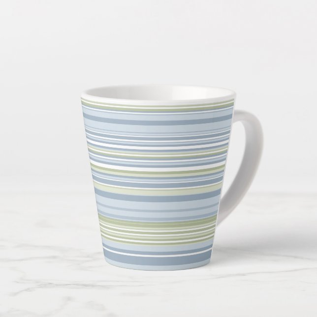 Spring Rain and Tropical Blue Stripes Milchtasse (Rechte Ecke)