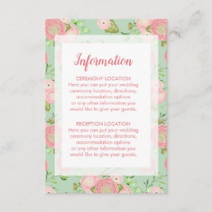 Spring Ranunculus Floral Wedding Information Cards Begleitkarte