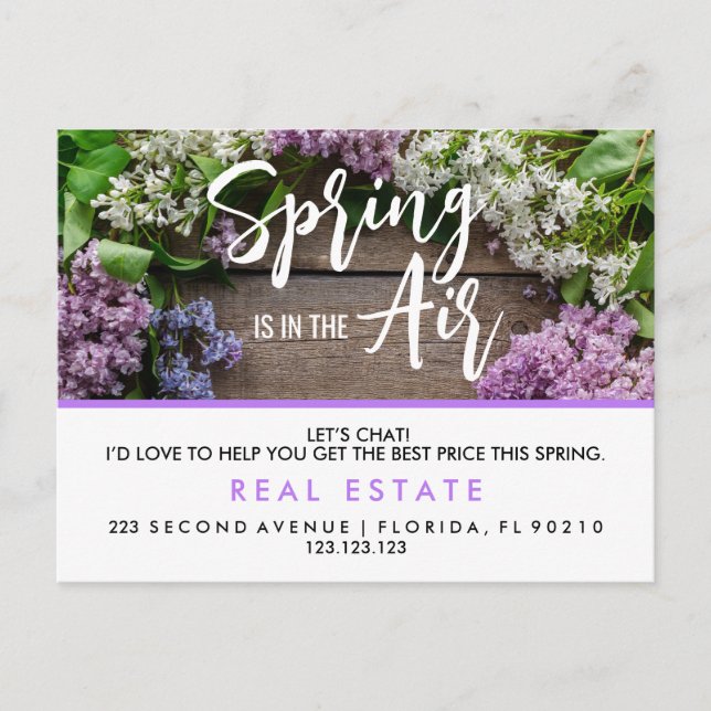 Spring Real Anwesen Marketing Postkarte | Benutzer (Vorderseite)