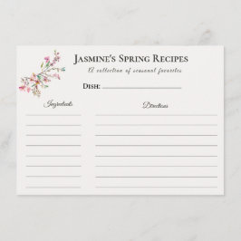 Spring Recipe Card Floral Seasonal Kitchen Ankündigung