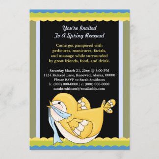 Spring Renewal Pedi Mani Gesichtsmassage Bird Einladung