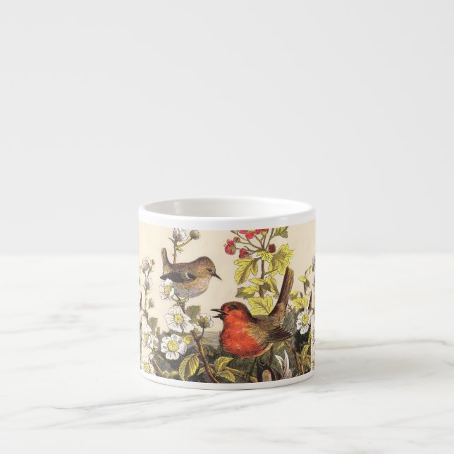 Spring Robin Birds Red Vogelbeobachtung Espressotasse (Vorderseite)
