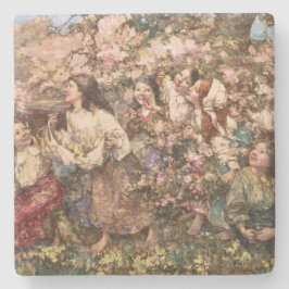 Spring Roundelay (von Edward Atkinson Hornel) Steinuntersetzer