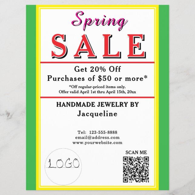 Spring Sale Jewelry Yellow Green Heart Flyer (Vorne)