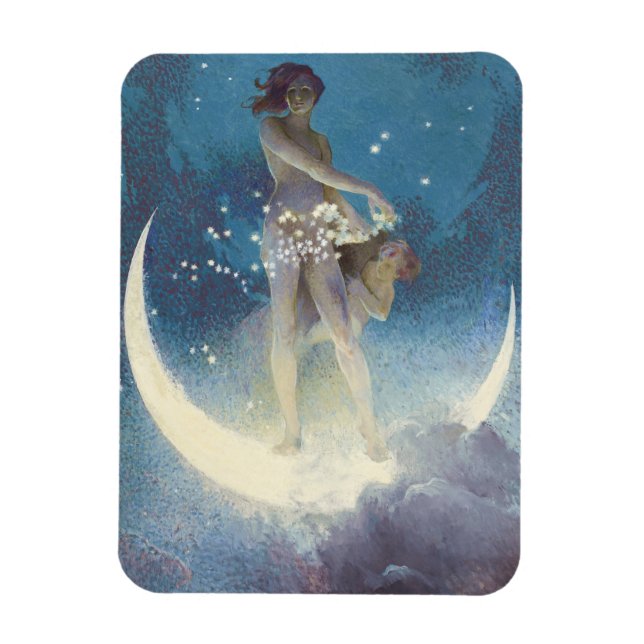 Spring Scattering Stars vintage illustration Magnet (Vertikal)