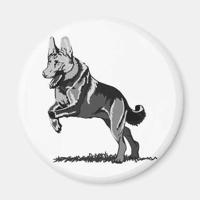 Spring Schäferhund Magnet (Vorne)
