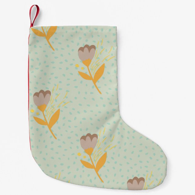 Spring seamless folk flower doodle pattern. Hand d Kleiner Weihnachtsstrumpf (Vorderseite)