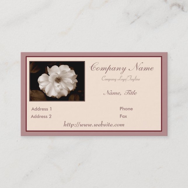 "Spring Sepia Rose" Visitenkarte (Vorderseite)