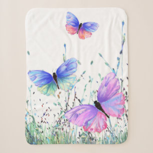 Spring Sherpa Blanket farbenfrohe Schmetterlinge f Sherpadecke