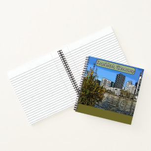 Spring Skyline von Frankfurt, Deutschland Notizbuch