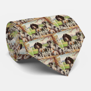 Spring Spaniel Mom and Welpen Krawatte