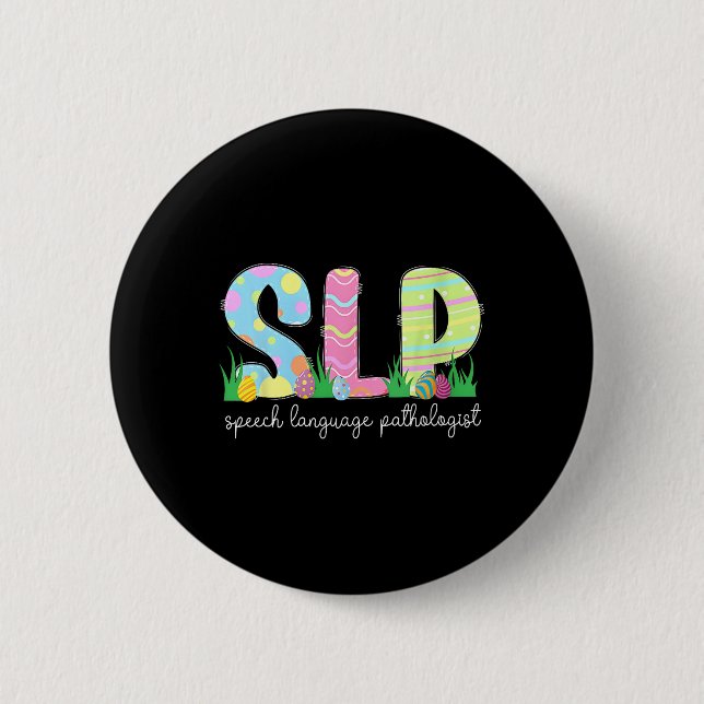 Spring Speech Sprachpathologe Ostersonne Sl Button (Vorderseite)