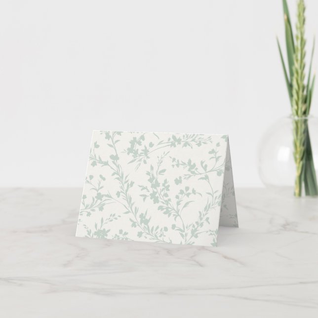 Spring Sprigs Muted Sage - Neutral Dankeskarte (Vorderseite)