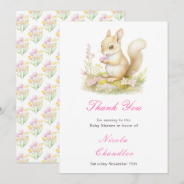 Spring Squirrel Baby Dusche Dankeskarte
