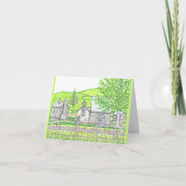 Spring Stone Barn Green Notecard Karte