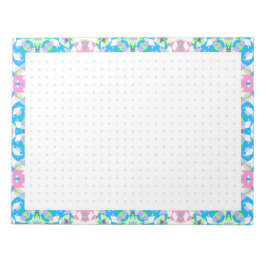 Spring Summer Blue Pink Dot Grid BuJo Planner Notizblock