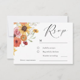 Spring & Summer Floral Modern Wedding RSVP Karte