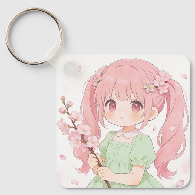 Spring & Summer Girls Keychain Schlüsselanhänger (Vorderseite)