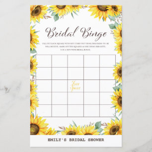 Spring Sunflower Brautparty Game DRUCKT