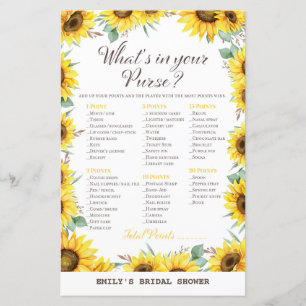 Spring Sunflower Brautparty Game DRUCKT