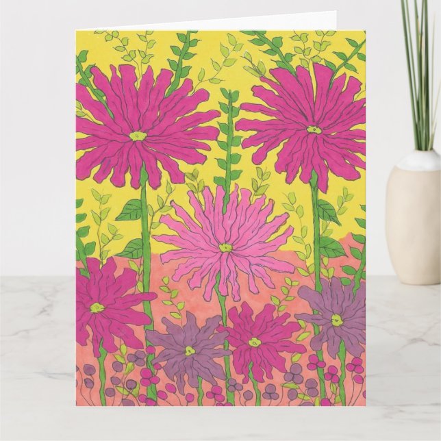 Spring Sunshine Floral Karte (Vorderseite)