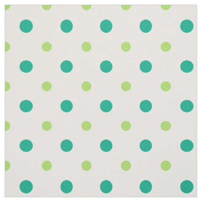 Spring Sunshine Green und White Polka Dots Fabric Stoff (Muster)