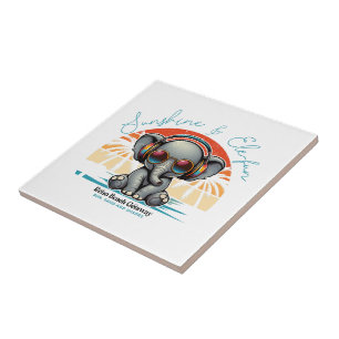 Spring Sunshine und Ele-fun Retro Beach Abenteuer Fliese