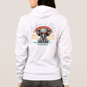 Spring Sunshine und Ele-fun Retro Beach Abenteuer Hoodie
