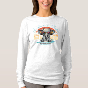 Spring Sunshine und Ele-fun Retro Beach Abenteuer T-Shirt