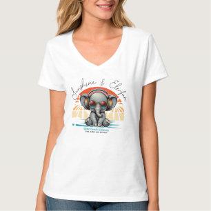 Spring Sunshine und Ele-fun Retro Beach Abenteuer T-Shirt