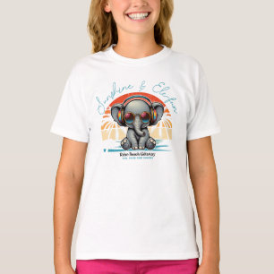 Spring Sunshine und Ele-fun Retro Beach Abenteuer T-Shirt