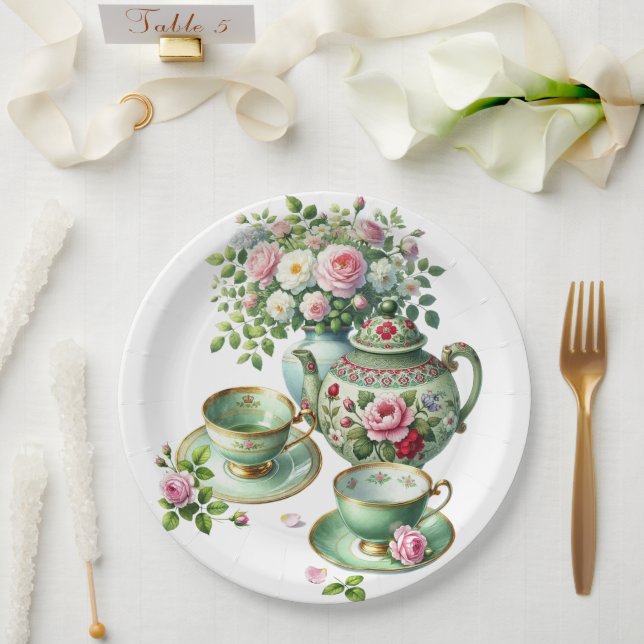 Spring Tea Party Pappteller (Hochzeit)
