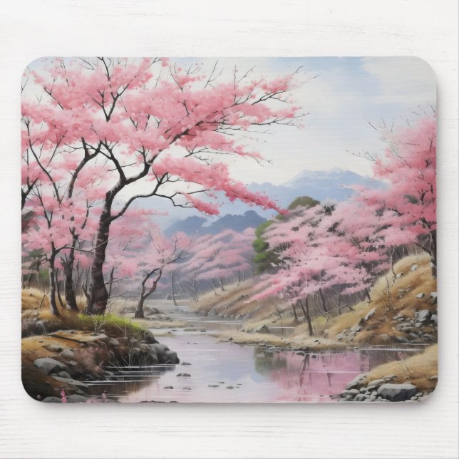 Spring Trees River Landscape Mousepad (Vorne)