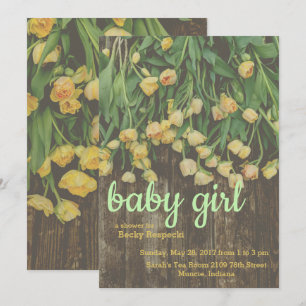 Spring Tulip Baby Dusche Einladung