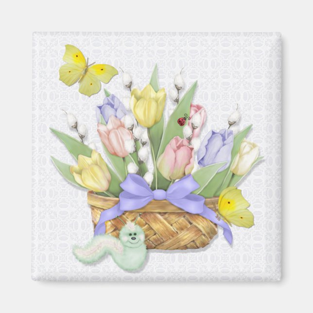 Spring Tulip Basket Magnet (Vorne)
