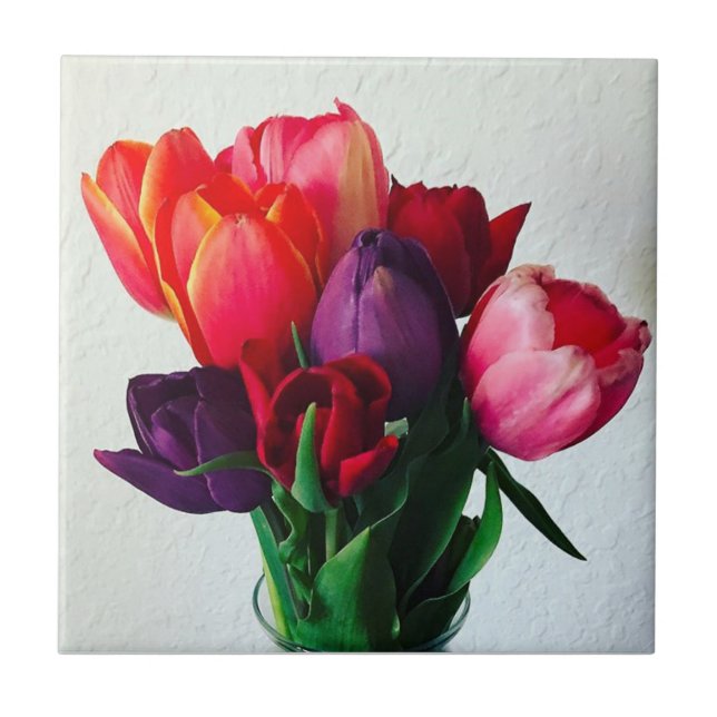 Spring Tulip Bouquet Fliese (Vorderseite)