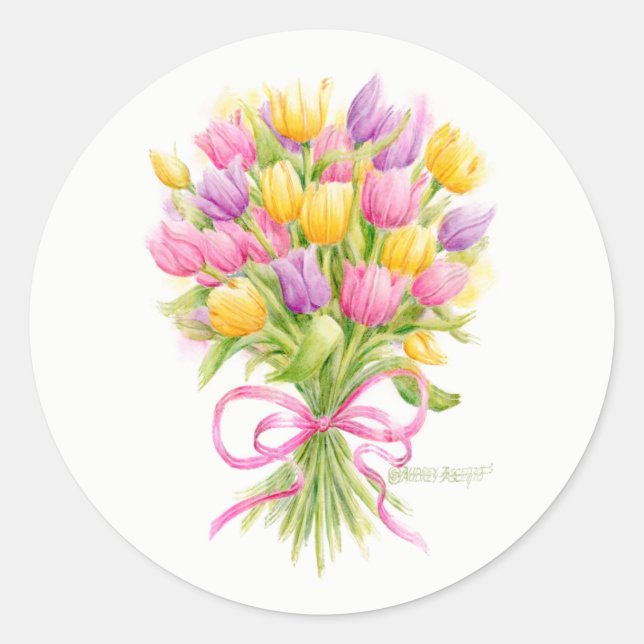 Spring Tulip Bouquet Stickers (Vorderseite)