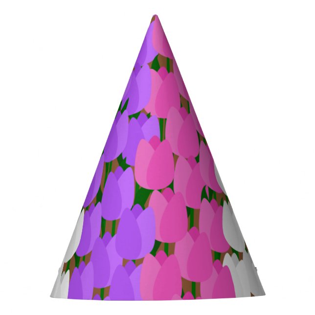 Spring Tulip Field Partyhütchen (Vorderseite)