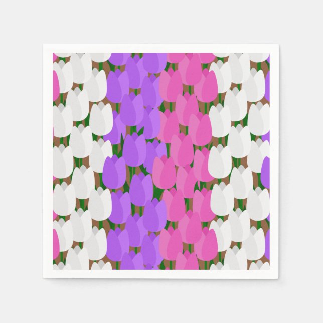 Spring Tulip Field Serviette (Vorderseite)