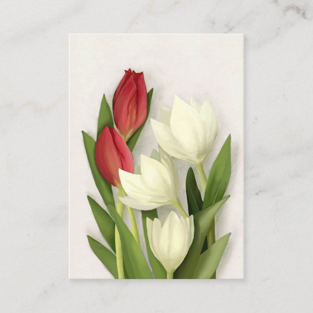 Spring Tulip Floral Business Card Visitenkarte (Vorderseite)