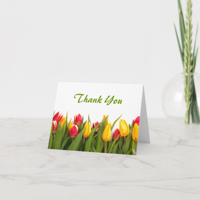 Spring Tulip Garden Vielen Dank Note Card Dankeskarte (Vorderseite)
